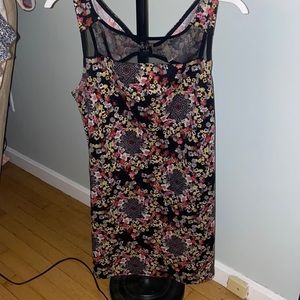 Tank top dress just above knee length. Nice mesh top piece.